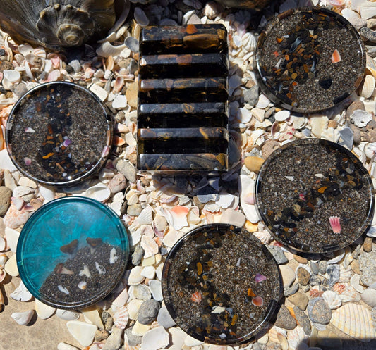 River of Fossils Coaster Set Fossil Art Creations