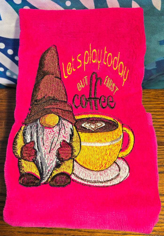 Morning Boost Golf Towel Fossil Art Creations