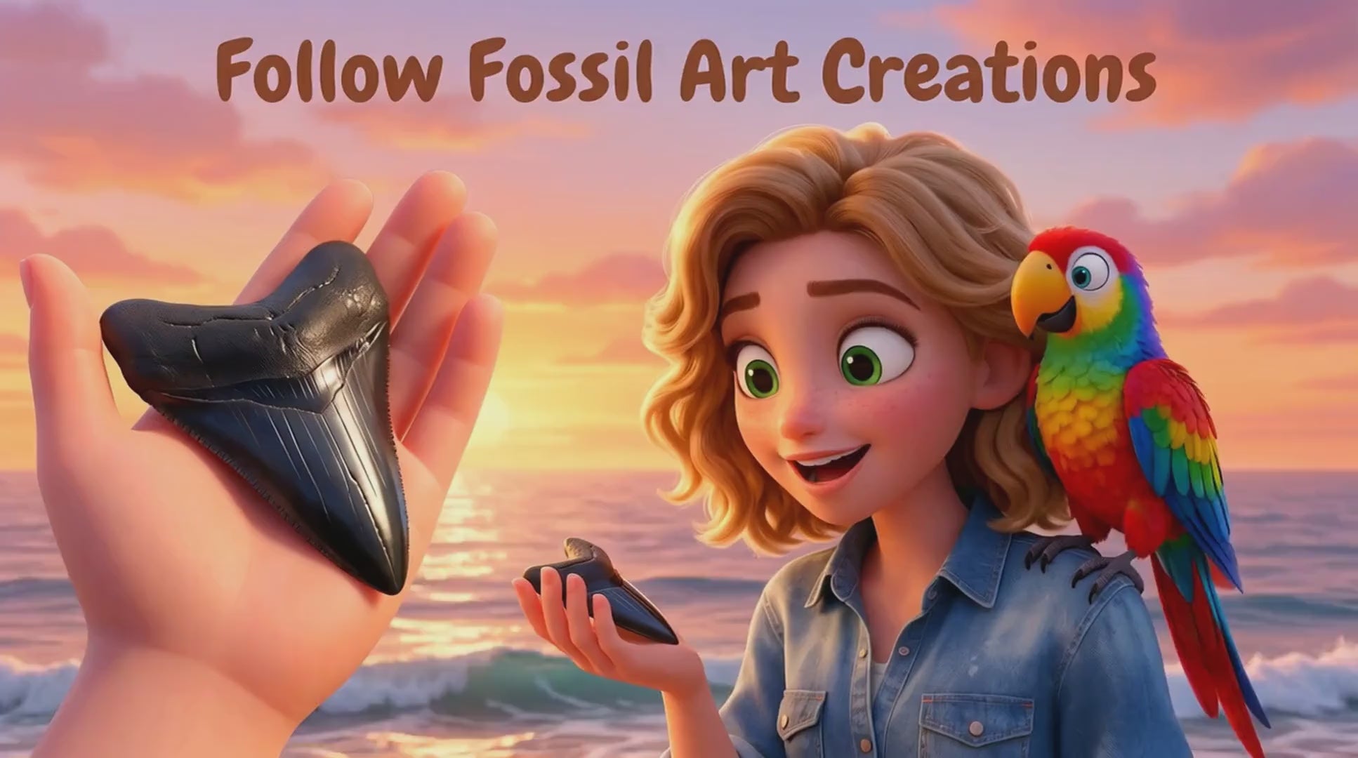 Load video: Welcome video from Arthur, the monocled shark guide, introducing Fossil Art Creations